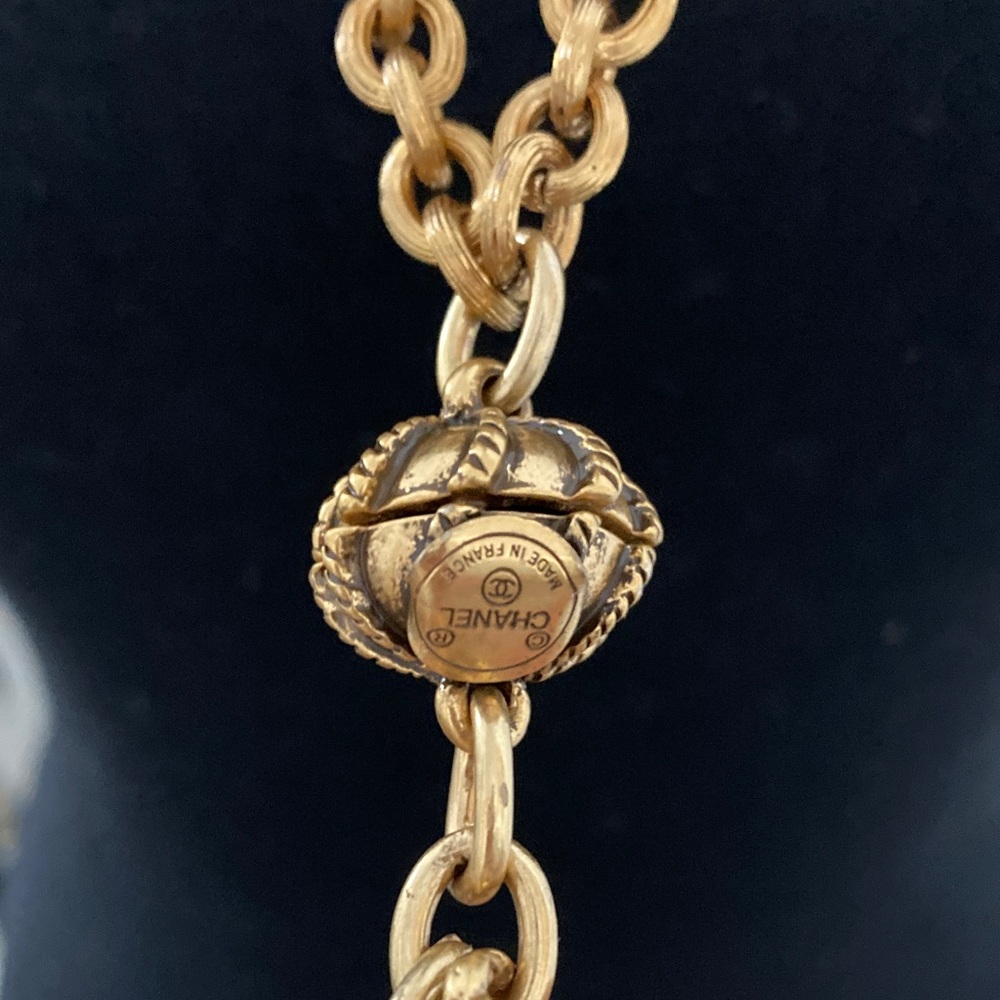 CHANEL Gold-Tone Long Chain Necklace with Pendant Charms - Picture 3 of 6